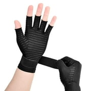 Copper Arthritis Compression Gloves Women Men Relieve Hand Pain Swelling and Carpal Tunnel Fingerless for Typing, Support for Joints(1 Pair)